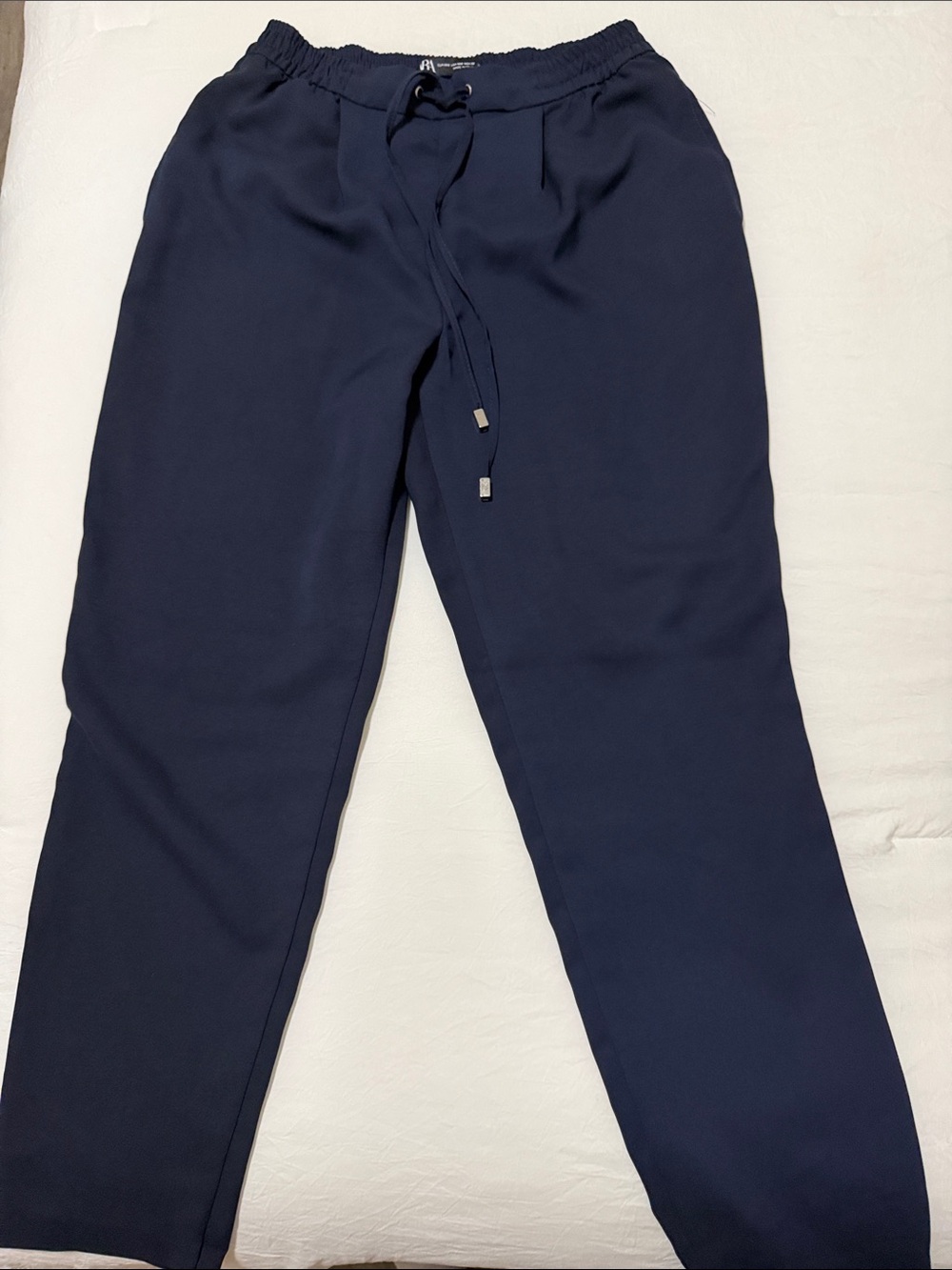 Navy Drawstring Casual Pants